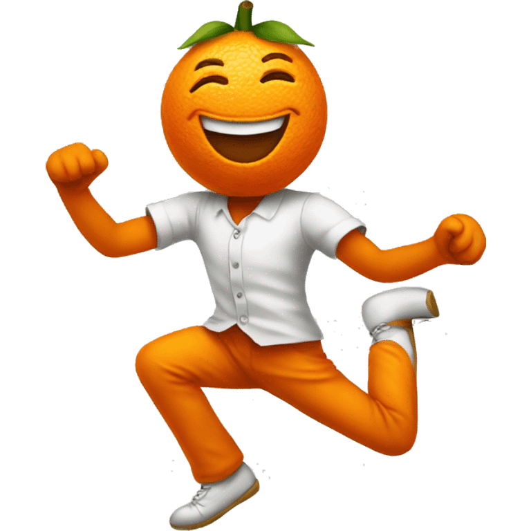 Dancing orange emoji