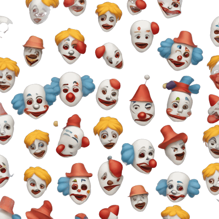 clown mask symbols arranged without the face emoji