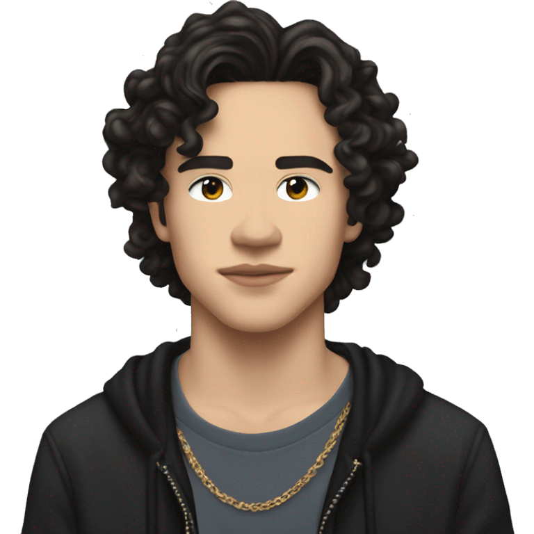 Conan Gray is an American singer-songwriter and former YouTuber.  dark hair, long short rockstar light skin  emoji