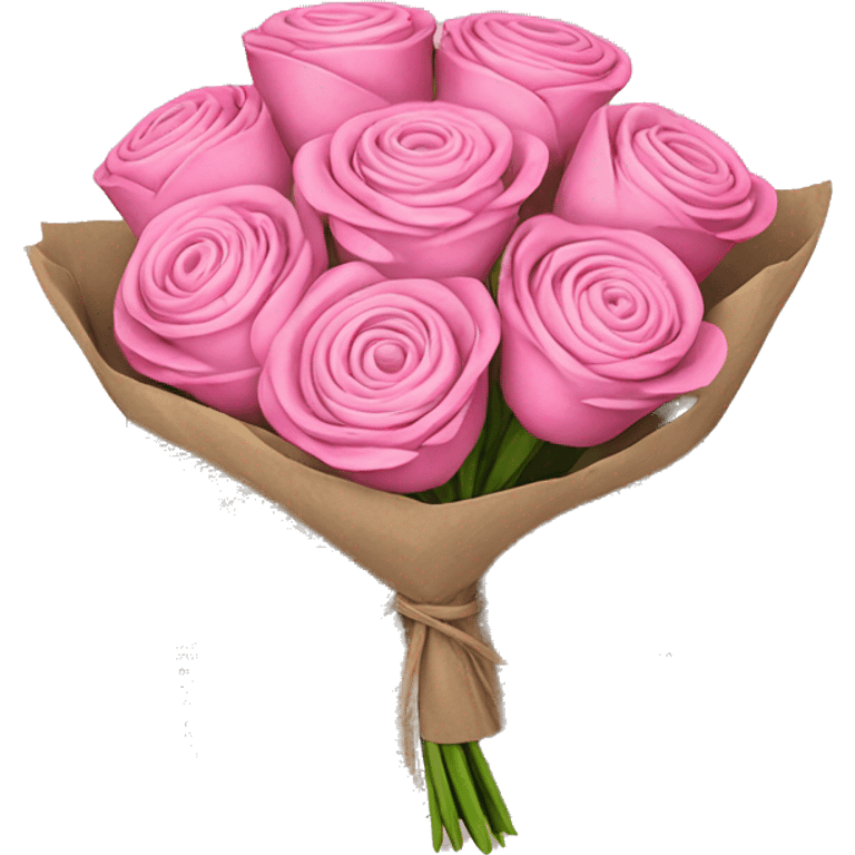 A bouquet of pink flowers wrapped in newspaper emoji