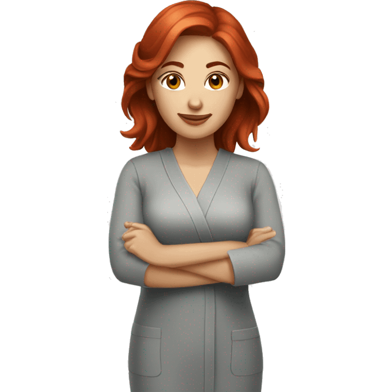 Dark red haired white woman spa emoji