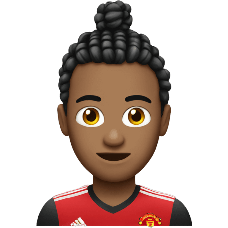 manchester united emoji with short braids emoji