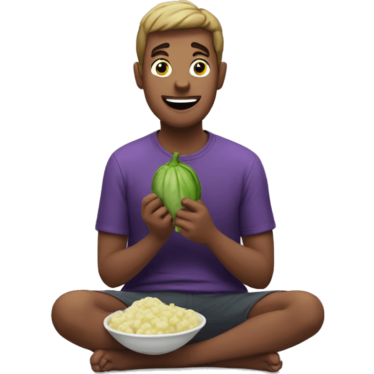 guy eating eggplant  emoji