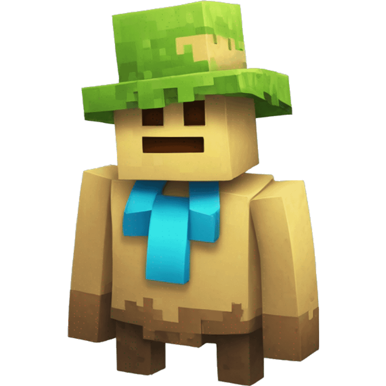 Un golem de minecraft con un gorro de ecuador emoji