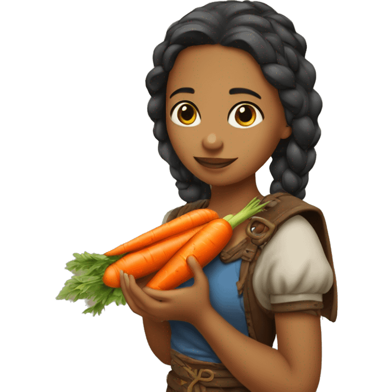 hawk tuah girl with carrot in hand emoji