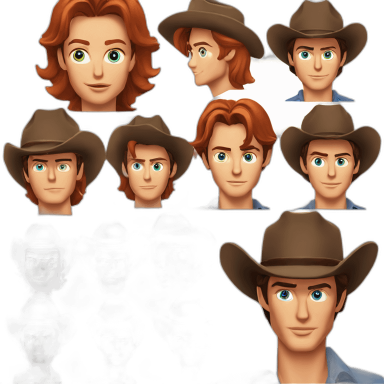 Alain delon young blue eyes red hair cowboy emoji