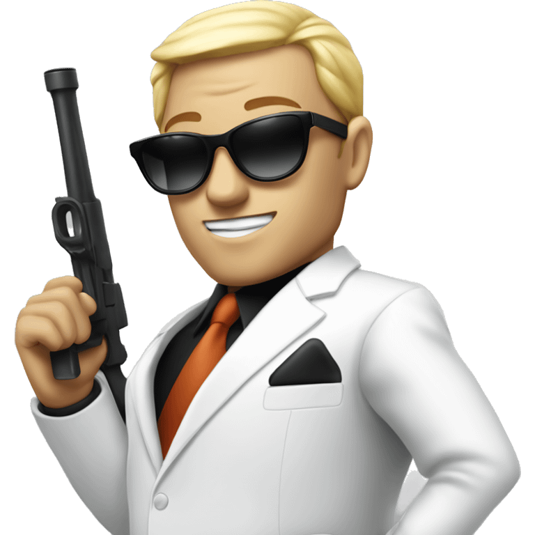 white suit mafia with bazooka and sunglasses emoji