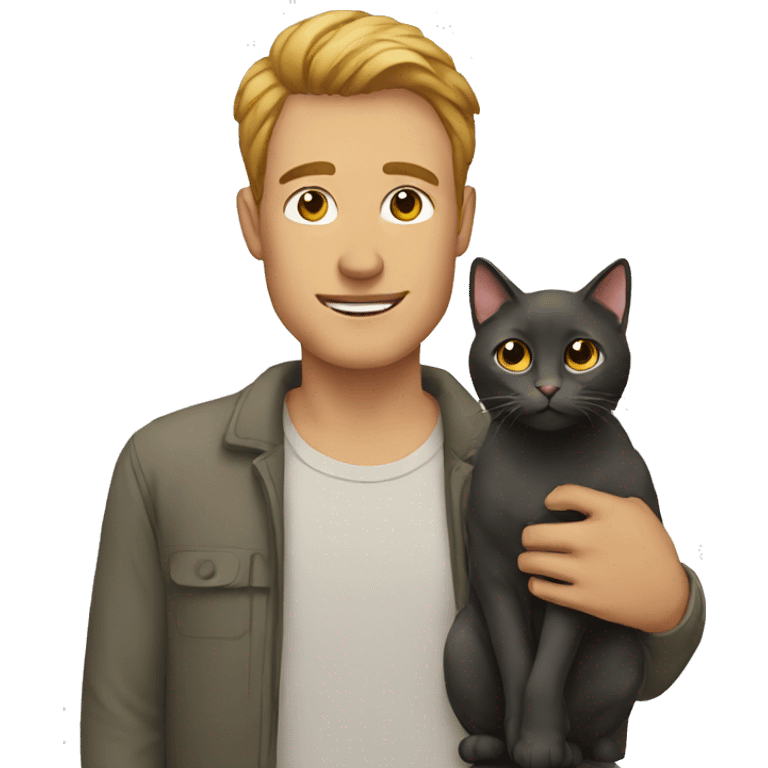 Man with cat emoji