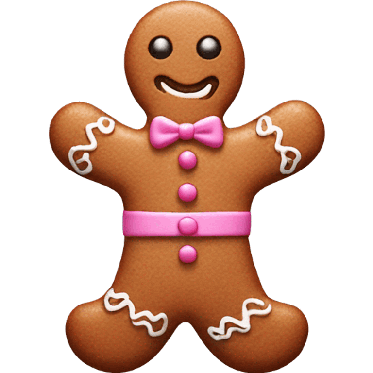 Pink gingerbread man emoji