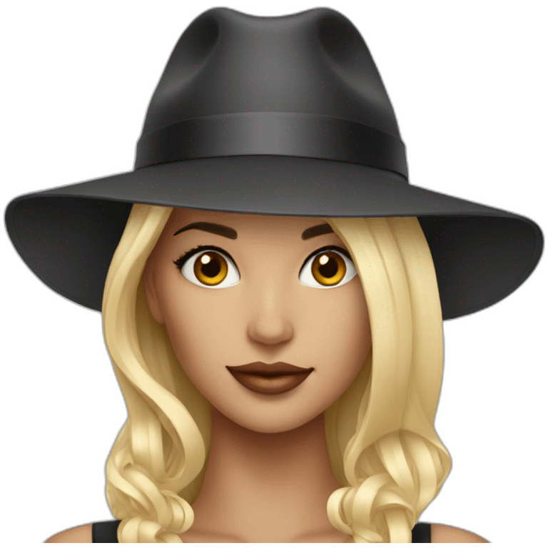 top model with a beautiful hat emoji