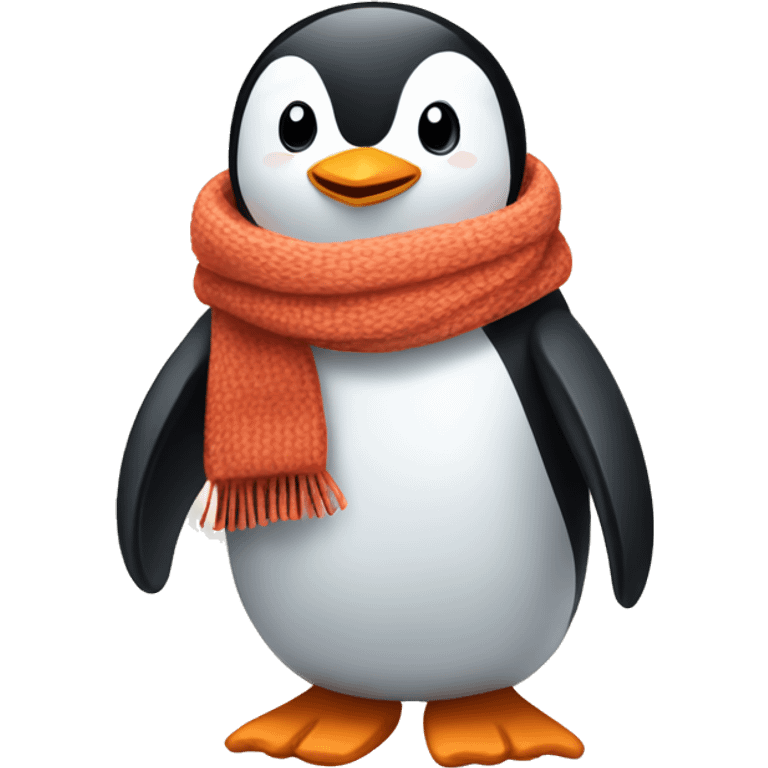 Penguin with scarf and gloves emoji