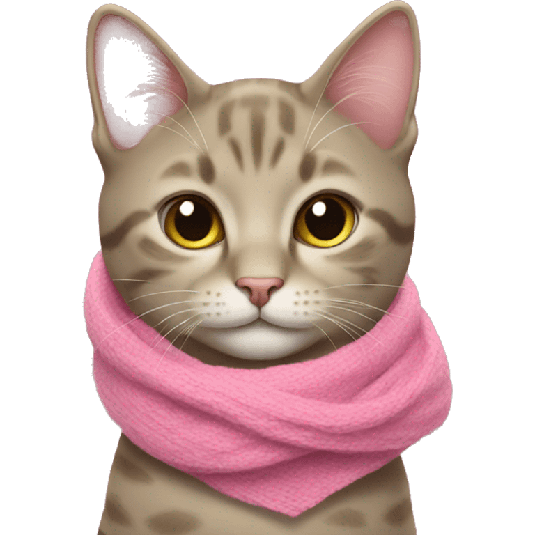 cat with pink scarf  emoji