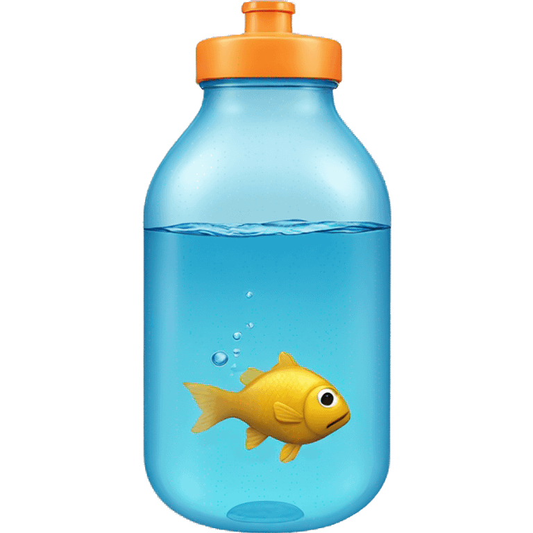 Fish swimming in a water bottle emoji