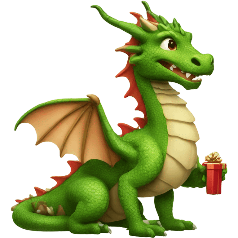 Christmas dragon emoji