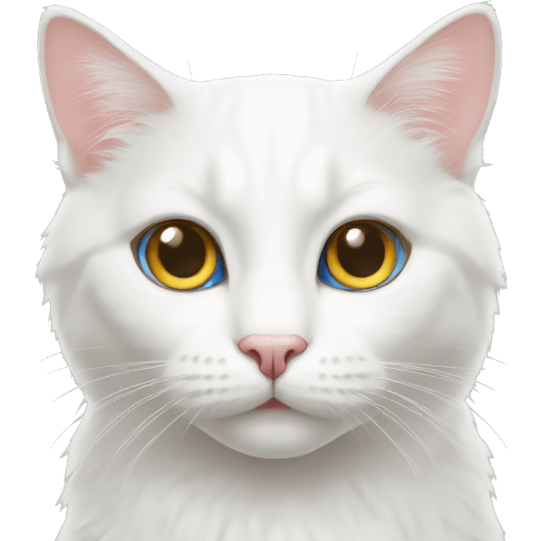 white cat with beautiful eyes emoji