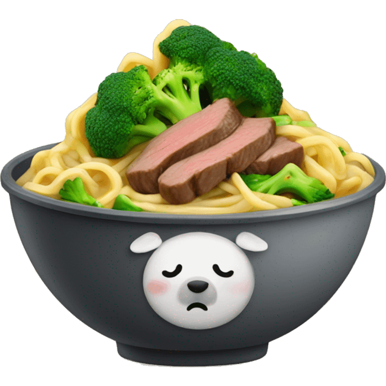 beef noodles with broccoli emoji