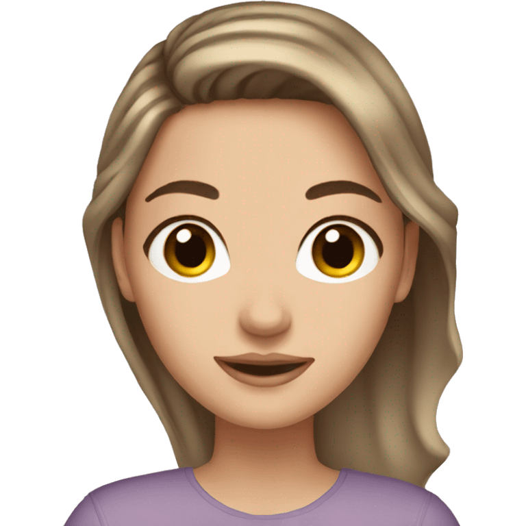 White girl brown hair skincare  emoji