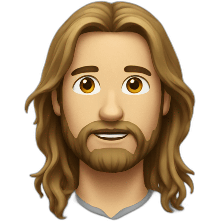 man long hair beard emoji