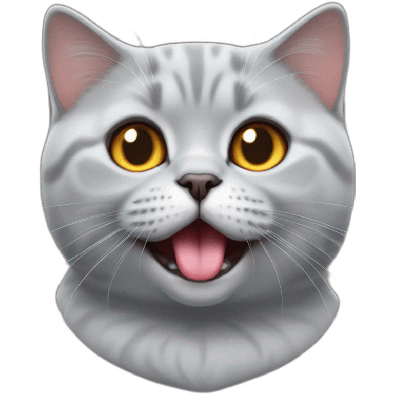 British shorthair cat face tongue out emoji