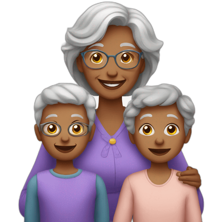 grandmother and grandchildren emoji