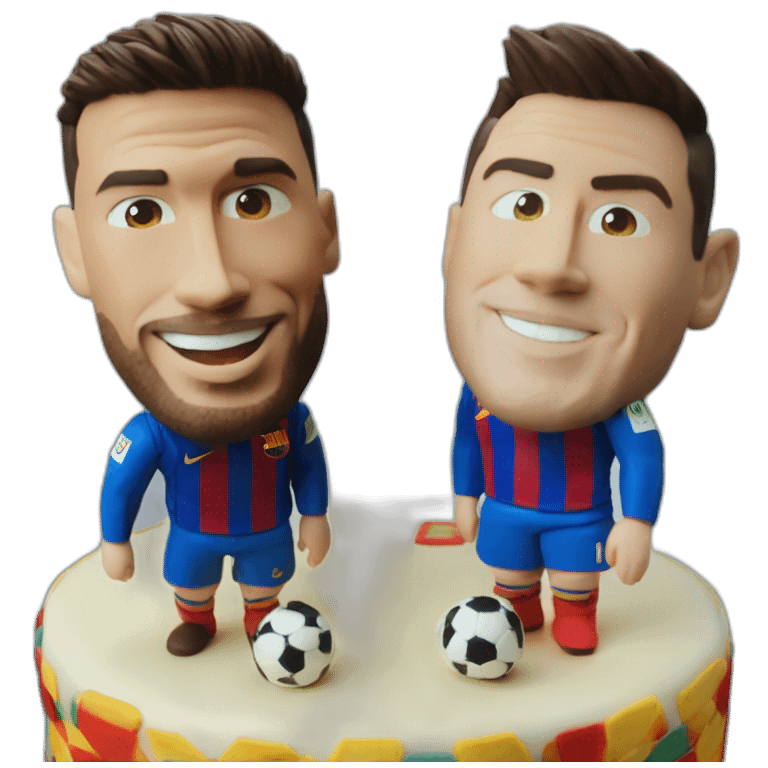 Ronaldo et Messi sur un tortu emoji