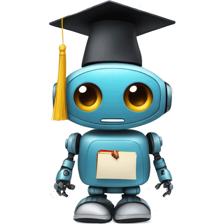 robot with graduation cap emoji