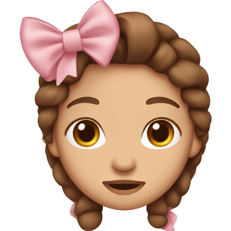 light pink bow in long brown hair emoji