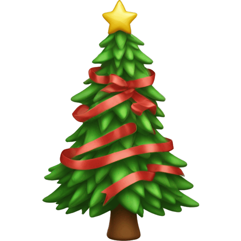 Christmas tree with ribbon  emoji