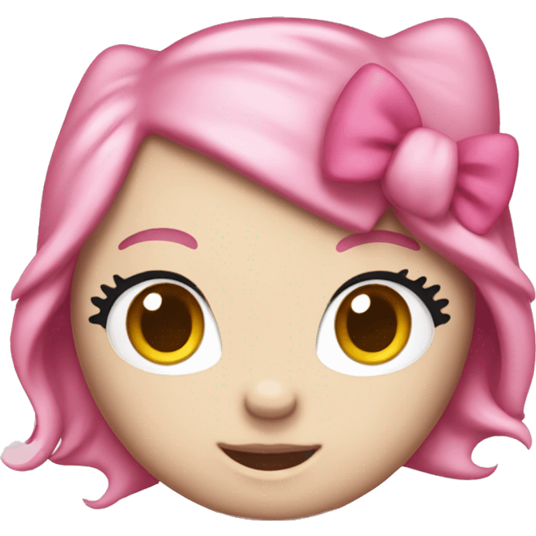 hello kitty with pink hair emoji