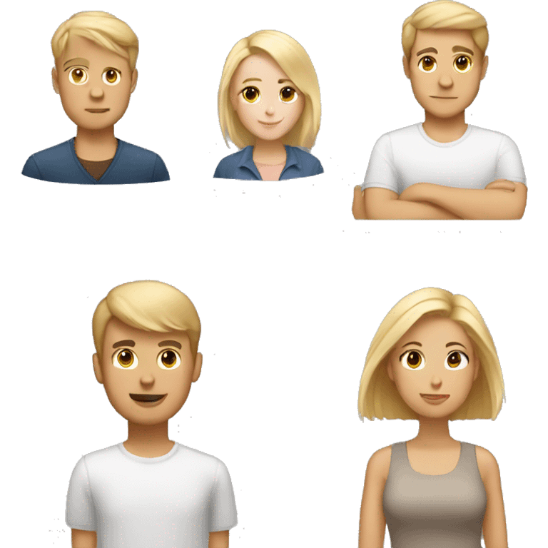 blonde girl with bob and guy with light brown hair emoji