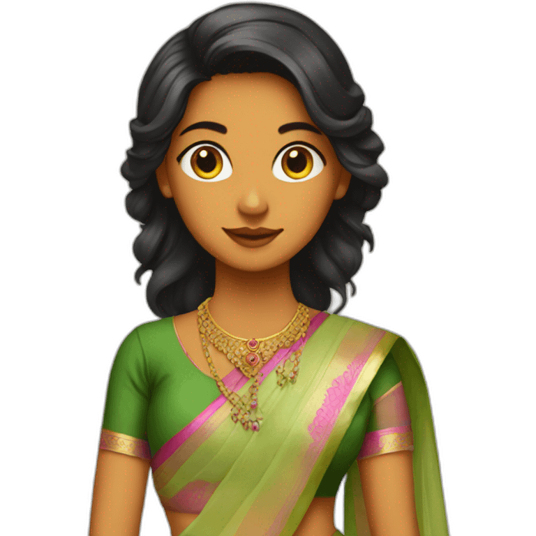 A girl in a saree emoji