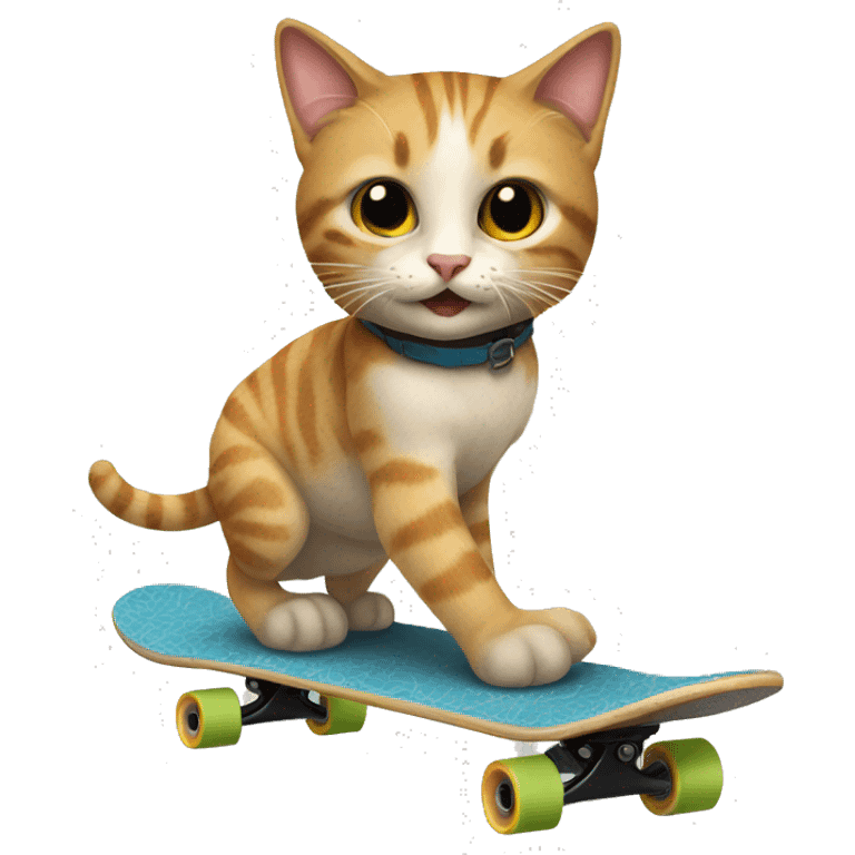 Cats riding a skateboard emoji