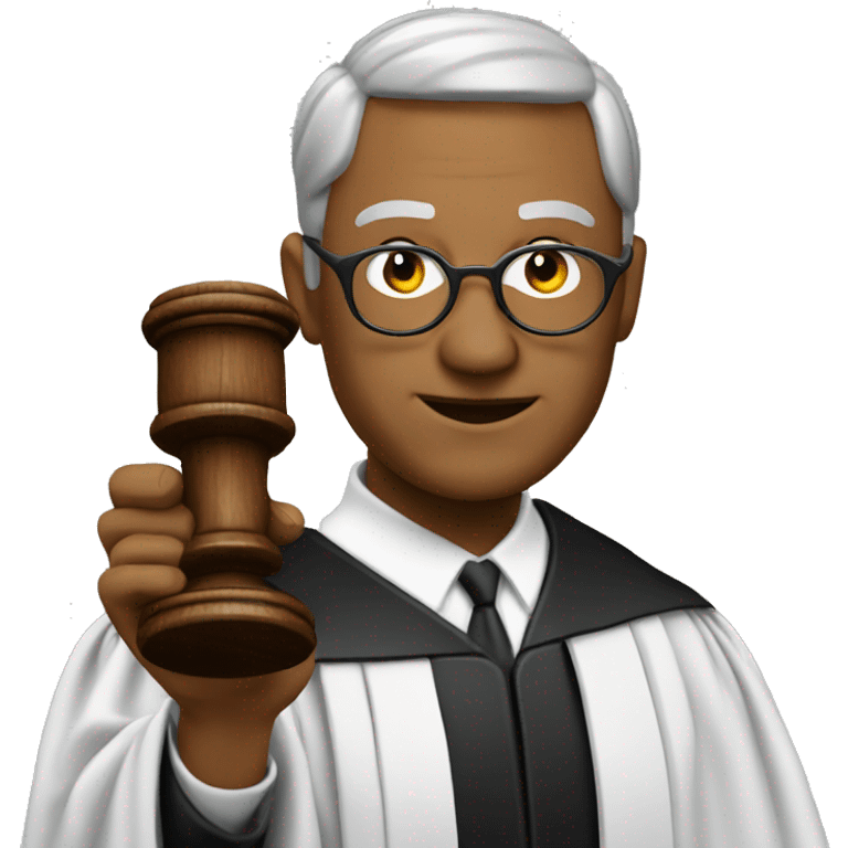 a judge holding a gavel in his hand emoji