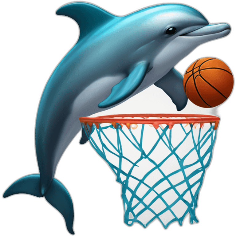 Dolphin with basketball and a label that says "Black sea Odesos" in front of the dolphin and the basketball emoji