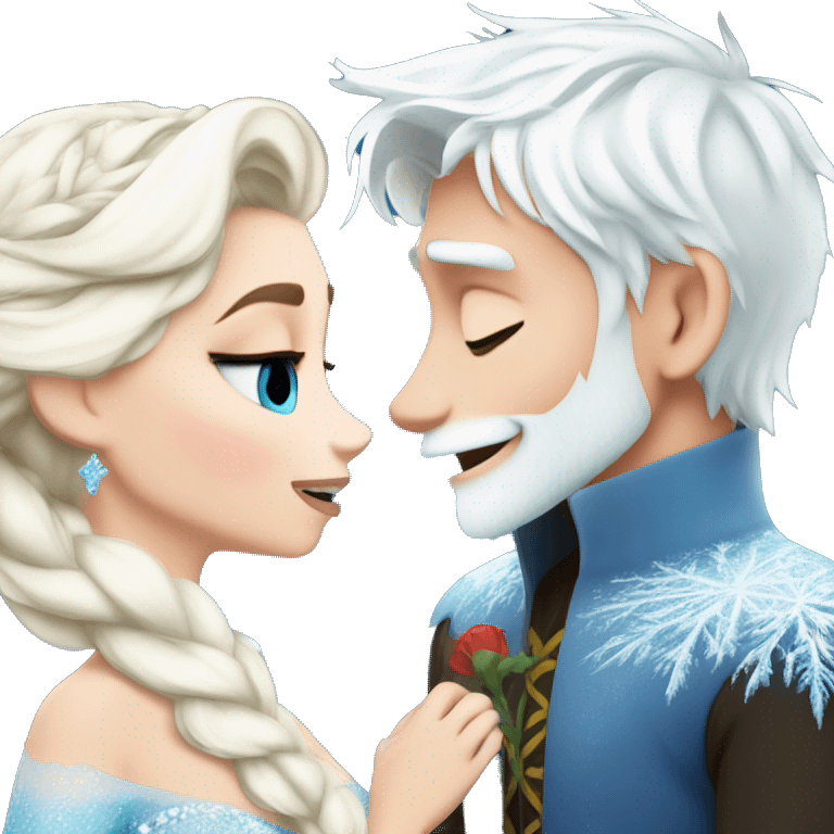 Elsa Kissing Jack Frost  emoji