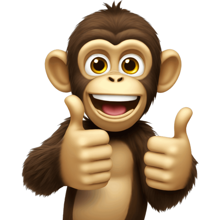 Excited monkey thumbs up thank you emoji