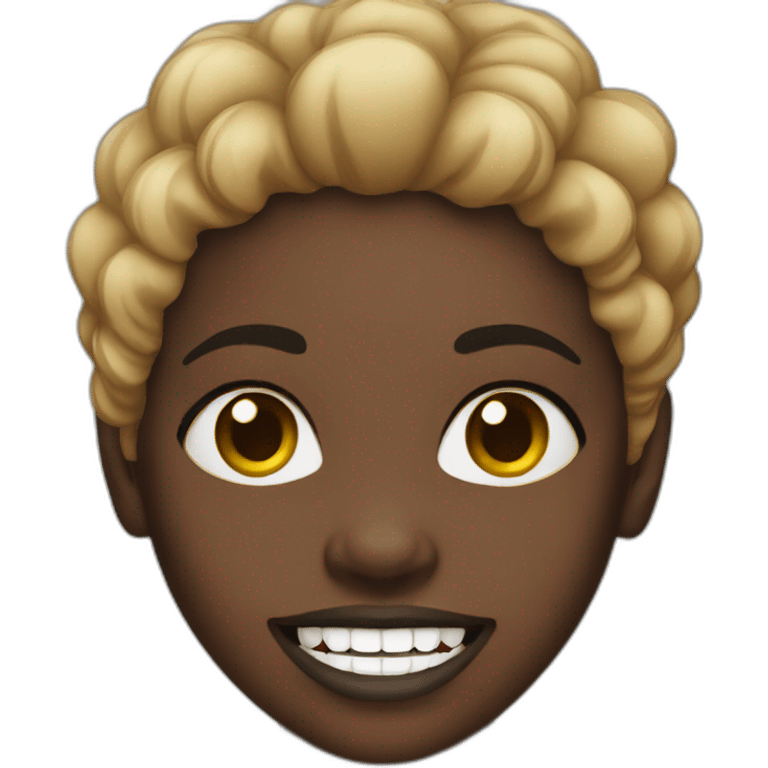 black lady with gaps between her teeth emoji