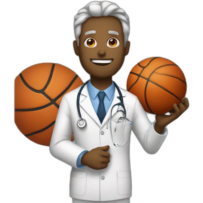 basketball with a doctor emoji