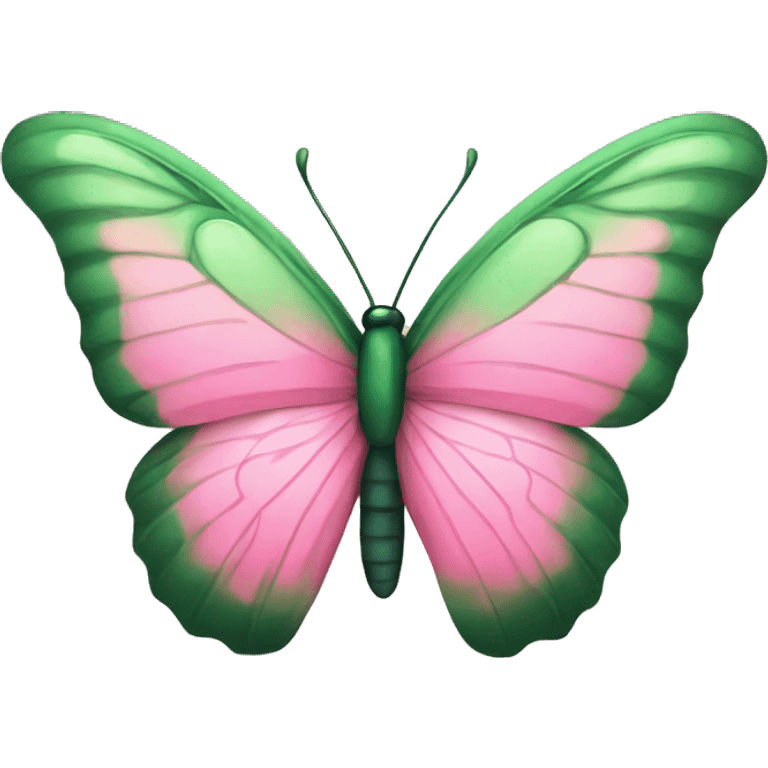 Green pink butterfly emoji