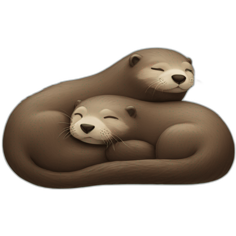 Two otters sleeping together emoji