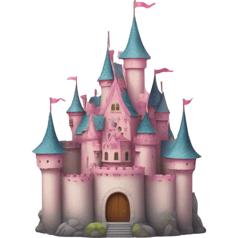 multicolored fairytale castle with pink roofs emoji