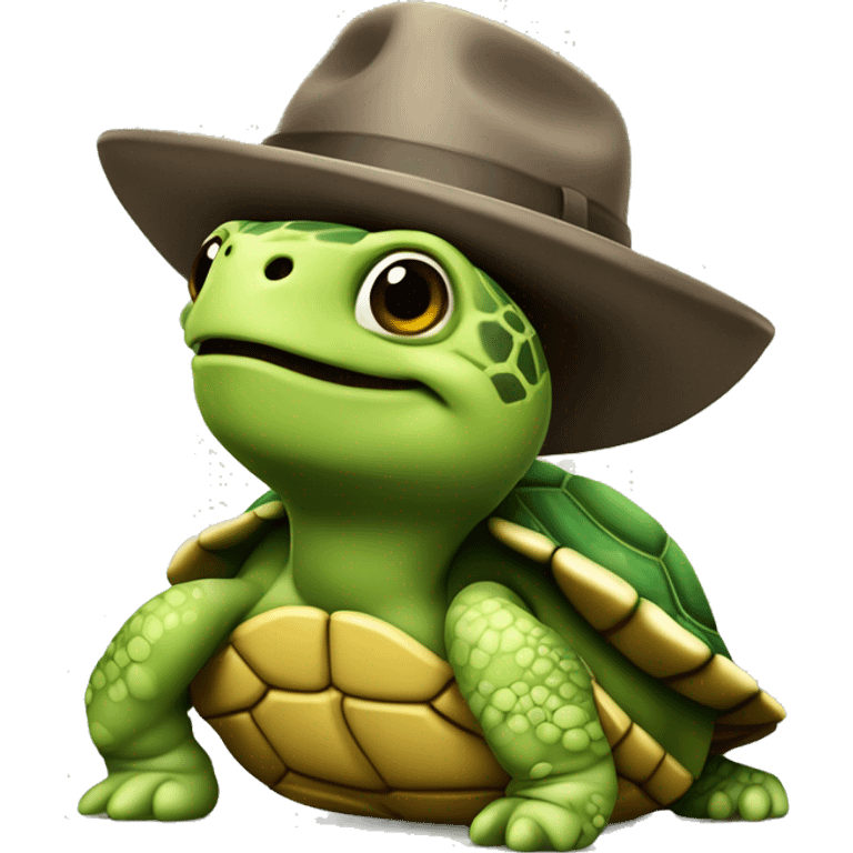 tortue avec un chapeau emoji