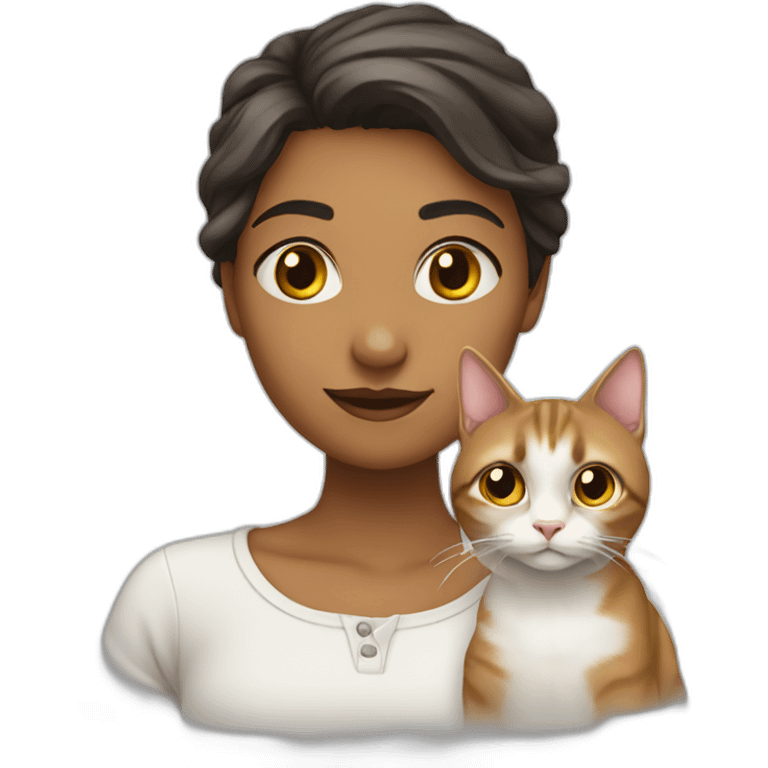 Fille et chat emoji