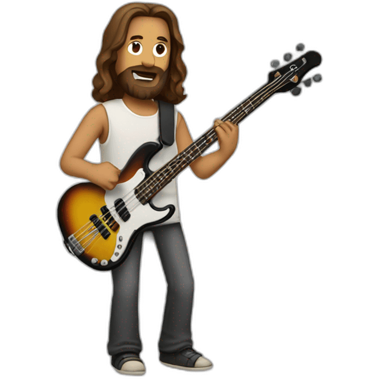 Jesus playing bass guitar emoji