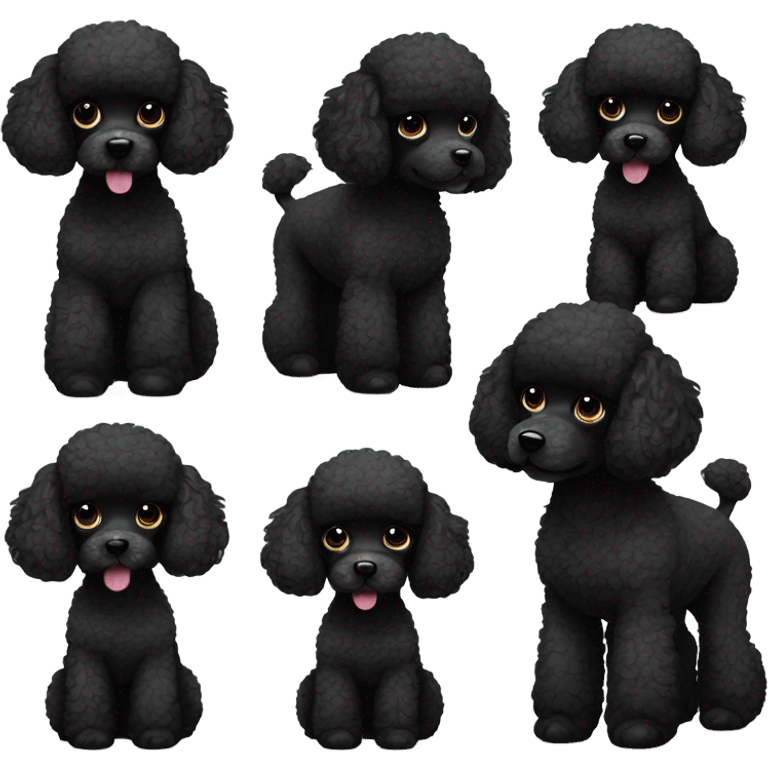 Cute black poodle emoji