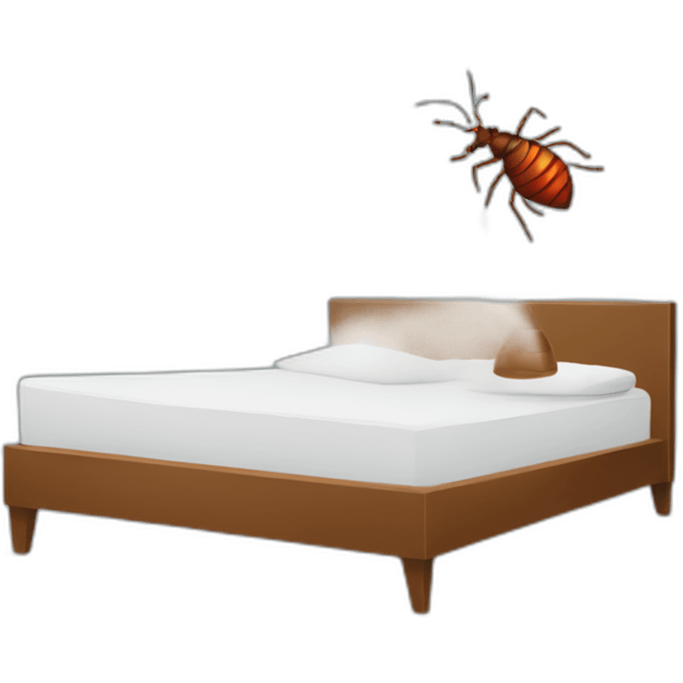 bed bug being sprayed by aerosol emoji