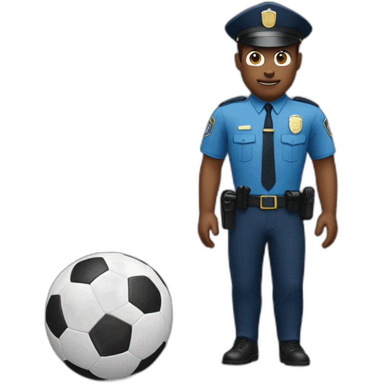 Policeman playing soccer emoji