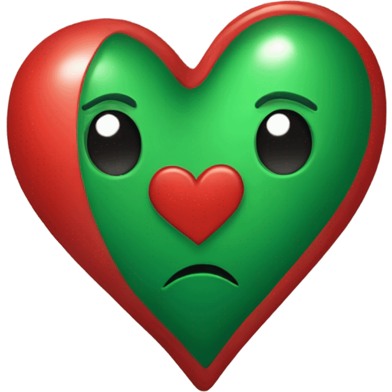 Green and red heart  emoji