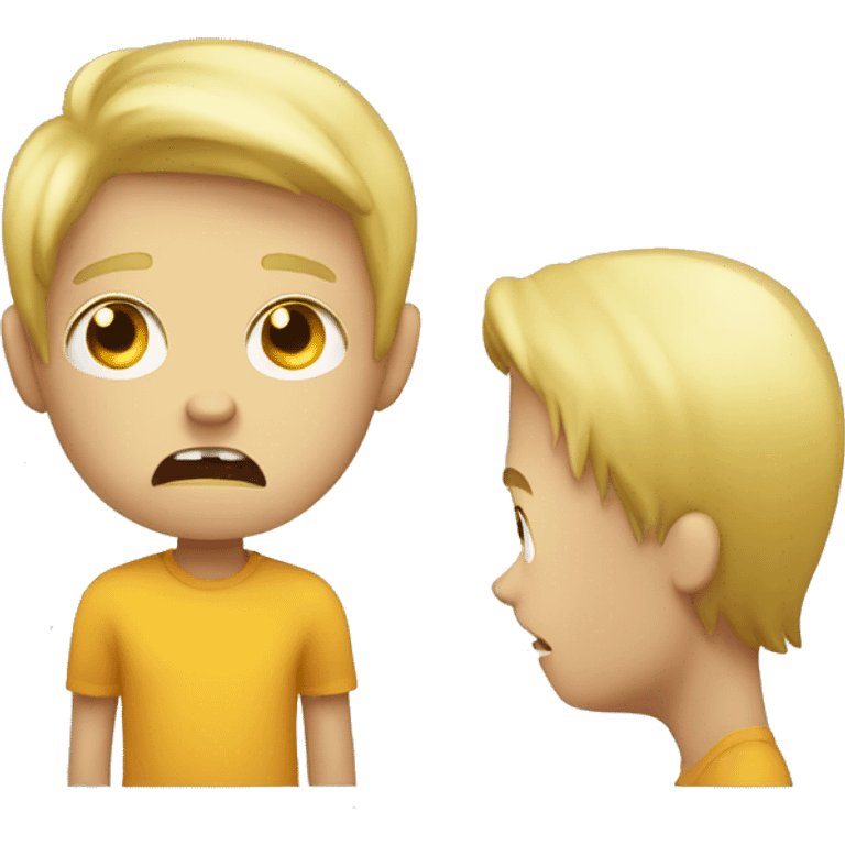 full body blond boy scared about a monster  emoji