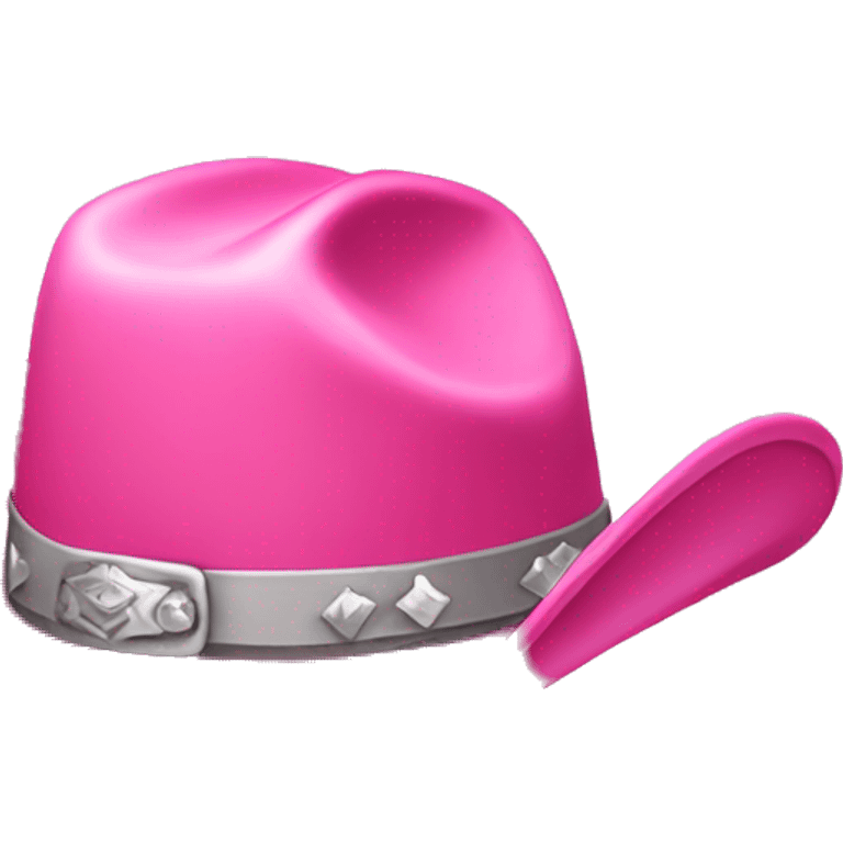 Pink cowgirl hat emoji